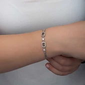 ​Gümüş Kare Zultanit Taşlı Kadın Bileklik  SL6333 thumbnail 6