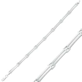 Gümüş İki Sıra Erkek Bileklik SL6852 - 1
