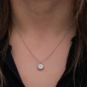 Gümüş Minimal Yuvarlak Anturaj Kadın Kolye SL6723 thumbnail 2