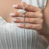 Gümüş Kalpli Su Yolu Kadın Bileklik SL7389 thumbnail 2