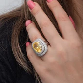 Gümüş Sitrin Taşlı Kadın Yüzük SL6829 thumbnail 6