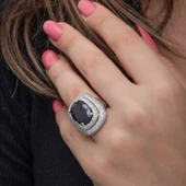 Gümüş Ametist Taşlı Kadın Yüzük  SL6830 thumbnail 5