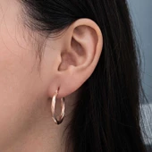 Gümüş Rose 3 mm Burgu Şarnel Küpe SL6273 thumbnail 4