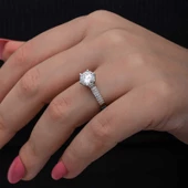 Gümüş Tek Taş Kadın Yüzük  SL6874 thumbnail 5