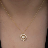 Gümüş Gold Güneş Kadın Kolye  SL6645 thumbnail 6