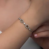 ​Gümüş Kare Zultanit Taşlı Kadın Bileklik  SL6333 thumbnail 4