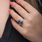 Gümüş Mistik Zirkon Taşlı Kadın Yüzük SL6833 thumbnail 7