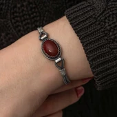 Gümüş Akik Taşlı Kazaziye Bileklik SL7295 thumbnail 6