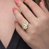 Gümüş Sitrin Zirkon Taşlı Kadın Yüzük SL6832 thumbnail 8