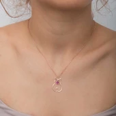 Gümüş Temmuz Ayı Doğum Taşı Kedi Kadın Kolye SL6320 thumbnail 8