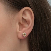 Gümüş Renkli Dorika Kadın Çivili Küpe SL6587 thumbnail 4