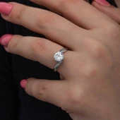 Gümüş Tek Taş Kadın Yüzük  SL6855 thumbnail 8