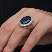 Gümüş Safir Taşlı  Kadın Yüzük  SL6826 thumbnail 11