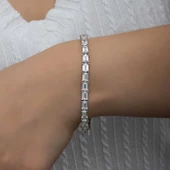 Gümüş Beyaz Taşlı Su Yolu Kadın Bileklik SL6620 thumbnail 7