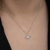 Gümüş Kutup Yıldızı Kadın Kolye SL6659 thumbnail 6