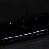 Gümüş Işıklı Kutulu 4 mm Beyaz Taşlı Su Yolu Kadın Bileklik SL6529 thumbnail 1