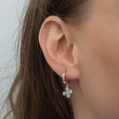 ​Gümüş Sallantılı Yonca Kadın Küpe SL6590 thumbnail 2