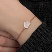 Gümüş Rose Kalp Kadın Bileklik  SL7196 thumbnail 7