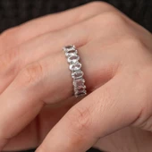 Gümüş Oval Taşlı Tamtur Kadın Yüzük  SL7290 thumbnail 5