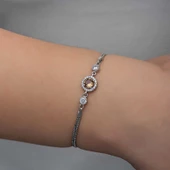 ​Gümüş Yuvarlak Zultanit Taşlı Kadın Bileklik SL6334 thumbnail 6