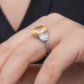 Gümüş Sitrin Zirkon Taşlı Kadın Yüzük SL6832 thumbnail 7