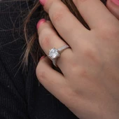 Gümüş Tek Taş Kadın Yüzük  SL6874 thumbnail 7