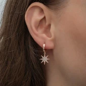 Gümüş Rose Sallantılı Kutup Yıldızı Kadın Küpe  SL6594 thumbnail 6