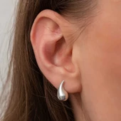 Gümüş Gözyaşı Damla Çivili Kadın Küpe T8734 thumbnail 2