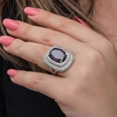 Gümüş Ametist Taşlı Kadın Yüzük  SL6830 thumbnail 6