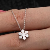 Gümüş Minimal Kar Tanesi Kadın Kolye SL7050 thumbnail 7