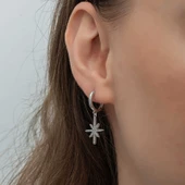 Gümüş Sallantılı Kutup Yıldızı Kadın Küpe SL6595 thumbnail 2