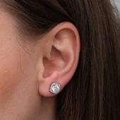 Gümüş Kare Montür Pırlanta Çivilii Modeli Küpe SL6887 thumbnail 2