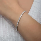 Gümüş Beyaz Taşlı Su Yolu Kadın Bileklik  SL6619 thumbnail 7