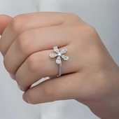 Gümüş Zirkon Taşlı Çiçek Kadın Yüzük  SL6261 thumbnail 10