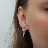 Gümüş Sallantılı Ay Yıldız Kadın Küpe SL6597 thumbnail 3