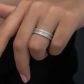 Gümüş Sıralı Baget Taşlı Kadın Yüzük  SL6260 thumbnail 6