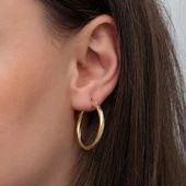 Gümüş Gold 3 mm Burgu Şarnel Küpe SL6705 thumbnail 8