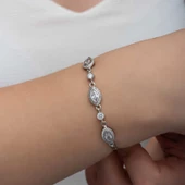 Gümüş Mekik Zirkon Taşlı Kadın Bileklik SL6338 thumbnail 7