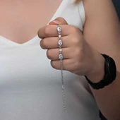 Gümüş Oval Taşlı Kadın Bileklik SL6339 thumbnail 2