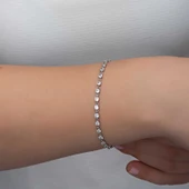 Gümüş Zirkon Taşlı Kadın Bileklik  SL6344 - 3