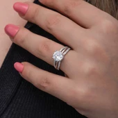 Gümüş Tek Taş Kadın Yüzük  SL6856 thumbnail 6