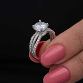 Gümüş Tek Taş Kadın Yüzük  SL6856 thumbnail 7