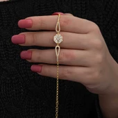Gümüş Gold Baget Taşlı Kadın Bileklik  SL7197 thumbnail 2