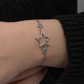 Gümüş Yıldız Nazarlı Kadın Bileklik SL6997 thumbnail 4