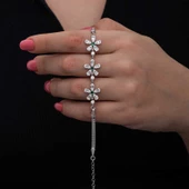 Gümüş Baget Çiçek Desenli Kadın Bileklik  SL6720 thumbnail 1