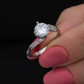 Gümüş Tek Taş Kadın Yüzük  SL6855 thumbnail 12