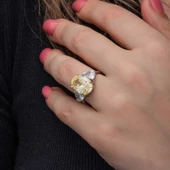 Gümüş Sitrin Zirkon Taşlı Kadın Yüzük SL6832 thumbnail 6