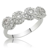 Gümüş Çiçekli 5 Taş Bayan Yüzük SL7162 thumbnail 2