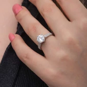 Gümüş Tek Taş Kadın Yüzük  SL6874 thumbnail 2