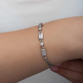 Gümüş Dikdörtgen Zirkon Taşlı Kadın Bileklik SL6342 thumbnail 5